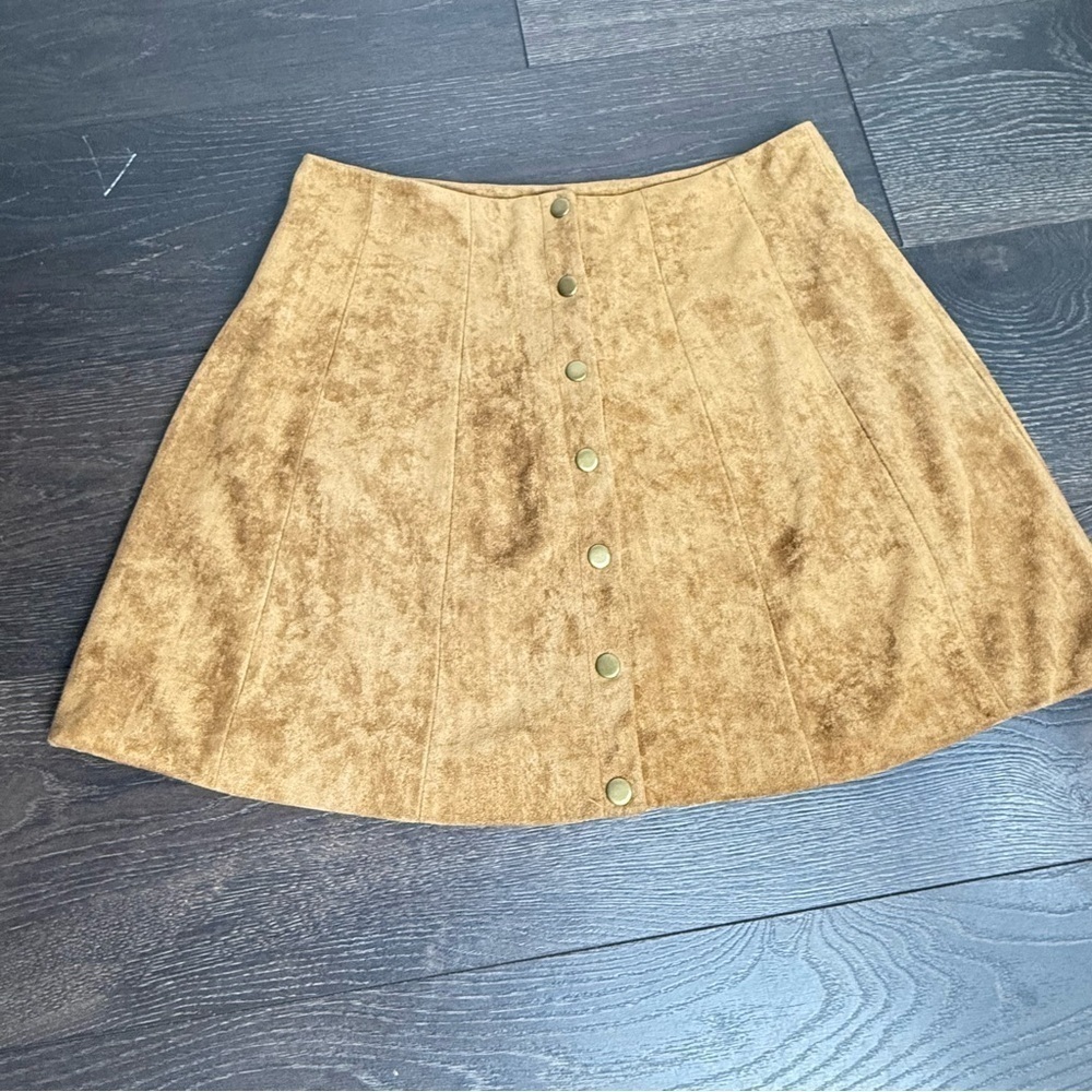 Tan Button-Up Women's Skirt